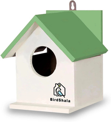 BIRDSHALA Bird House for Sparrow, Budgies & Finches with Air Ventilation and Mounting Hook Bird House(Wall Mounting, Free Standing, Tree Mounting)