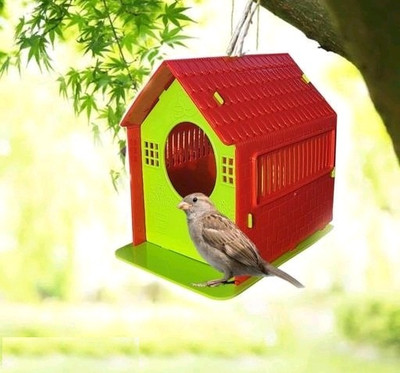 PAKSHIDAYA Bird House Plastic nest Box for Sparrow, Squirrel, Finches & Small Birds Folding Bird House(Hanging)
