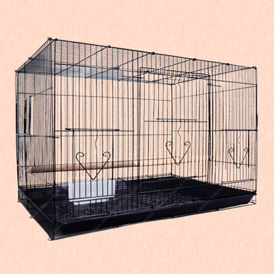 GTK (2 Feet ) Black Birds/Rabbit Cage with Food, Water Cups & Perches Hard Crate Bird House(Free Standing, Wall Mounting, Hanging)