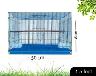 Ave 1.5 (18INCH) BLUE CAGE FOR LOVE BIRDS, FINCHES, PARROTS Hard Crate Pet Crate Bird House(Hanging)