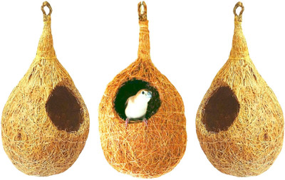 ZENRISE 3 in 1 pack Bird nest for Pet and Free Birds Bird House(Hanging, Tree Mounting, Wall Mounting)