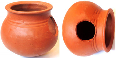 ZENRISE Set of 2 Clay Pot for Birds for Egg Laying and Breeding Bird House(Hanging, Tree Mounting)