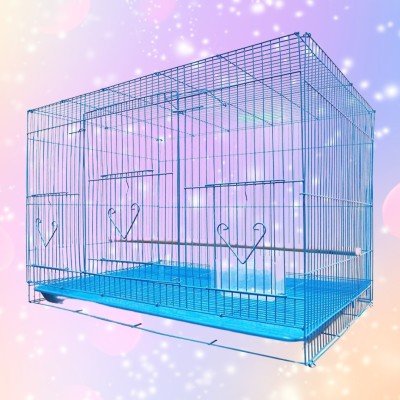 CAGECOAST 24 Inch Bule Cage for Birds/Rabbit with Food, Water Cups, Perches Bird House(Free Standing, Hanging, Tree Mounting)