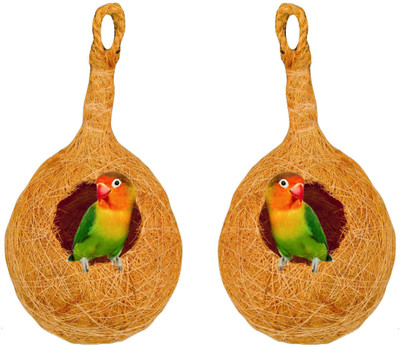ZENRISE Set of 2 sphere shape Coir Bird nest Bird House(Hanging)