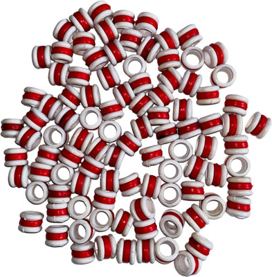 harry enterprises White & Red New Design Rubber 50 pcs Pigeon Foot Ring Bird Shoulder Guard(M)