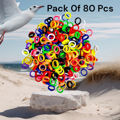 harry enterprises Small Rubber Multicolours 80 pcs Pigeon Foot Ring Bird Shoulder Guard(M)