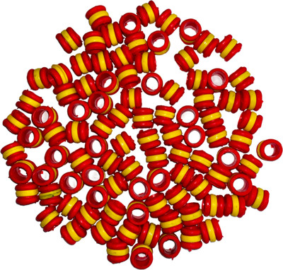 harry enterprises Red & Yellow New Design Rubber 50 pcs Pigeon Foot Ring Bird Shoulder Guard(M)