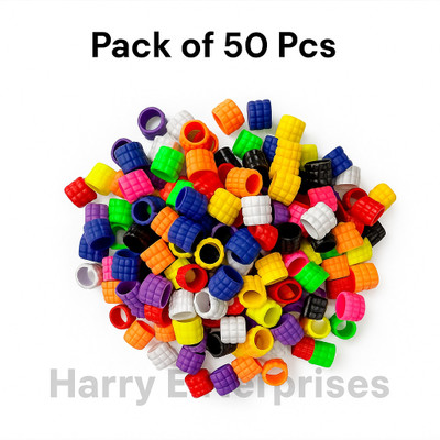 harry enterprises 3 Cut Multicolours Rubber 50 pcs Pigeon Foot Ring Bird Shoulder Guard(M)