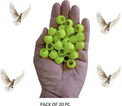 HEMRISHI LEMON YELLOW COLOR STYLISH WIDE HARD PIGEON / BIRD FOOT RING 20 PC Bird Shoulder Guard(M)