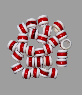 harry enterprises White & Red New Design Rubber 10 pcs Pigeon Foot Ring Bird Shoulder Guard(M)