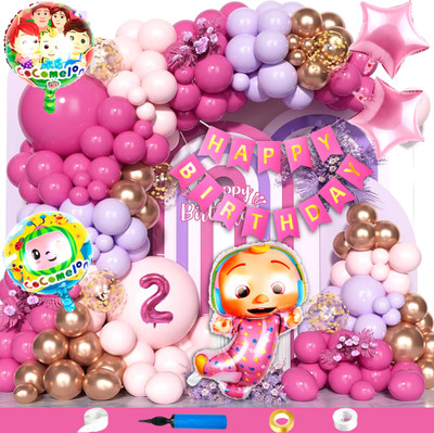 Choice Corner Happy Birthday Decoration 2 Year Combo For Kids Cocomelon Theme Party(Set of 116)