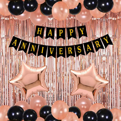 lala balloon Happy Anniversary Decoration Items Kit(Set of 34)