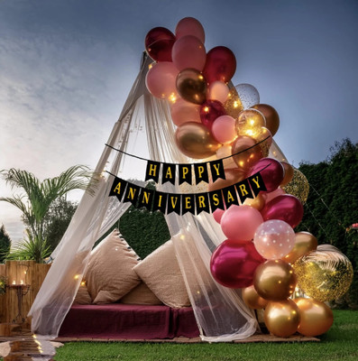 ARV Happy Anniversary Decoration Items Kit - 61Pcs Canopy Tent For Decoration(Set of 61)