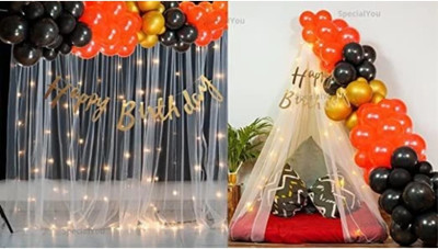 Events Framer EvFr Combo Kit With White Net Curtain Cloth And Fairy Lights -60pcs (Set of 60)(Set of 60)