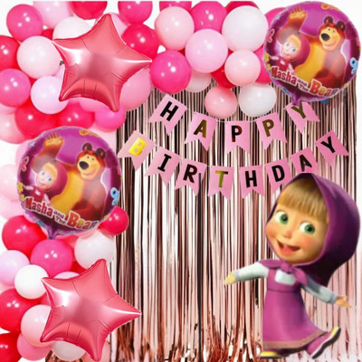 TABYAAN masha theme birthday decoration Combo Party(Set of 40)