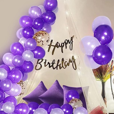 groovy dudz Solid Purple Balloons for Birthday Decoration Balloon(Purple, Pack of 26)