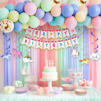 Nisha Enterprises Unicorn Theme Birthday Decorations Kit – 68 Pcs