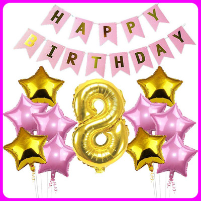 Acril Birthay Decorations Combo set(Set of 12)