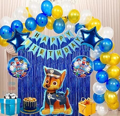 PARTY MIDLINKERZ paw patrol birthday party decoration – combo pack of 52, paw patrol foil balloon(Set of 52)