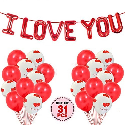 SHOPTIONS I love you combo with printed balloon-pack of 31(Set of 31)