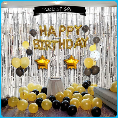Acril Birthaday Celebration Decoration Combo(Set of 68)