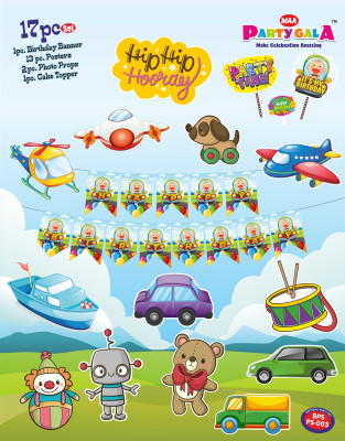 Maa Arts And Crafts Baby travel Birthday Decoration Kit - 45 Pc Party Kit for themed birthday Party(Set of 17)