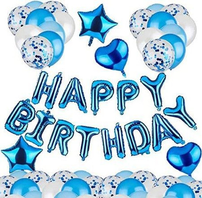 Bloomsevent Birthday Party Decoration Set of Happy Birthday Balloons & Metallic Balloons(Set of 40)