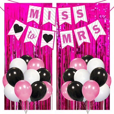 ZYOZI Miss to Mrs Banner Bunting Decoration, Bachelorette Party & Wedding (Pack of 28)(Set of 28)