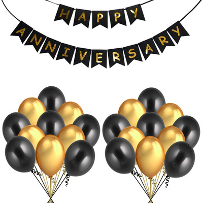 Prihit Anniversary Balloons for Decoration 51Pcs Happy Anniversary Decoration Items Kit(Set of 51)