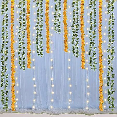 Fun and Flex Diwali/Pooja/Haldi/Marriage Home Decoration Kit With Blue Net and Led Light(Set of 10)