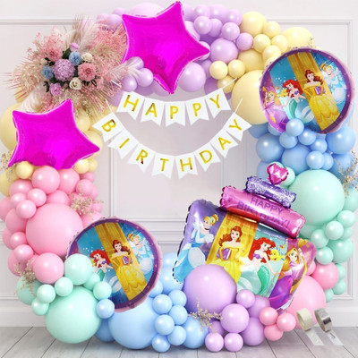 PopTheParty Disney Princess Theme Birthday Decorations(Set of 58)