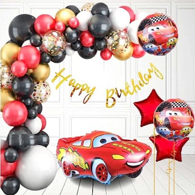 Rainy Decor Presents Mc-Queen Car theme Birthday Decoration Combo / Kit / Pack / Set(Set of 73)