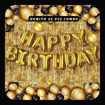 Prihit set-A-Premium look Solid Happy Golden Foil Letter
