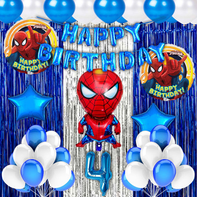 Choice Corner Fourth 4th Happy Birthday Decoration Spiderman Theme Combo Kit For Party Decor(Set of 40)