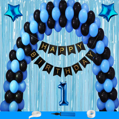 Crazykart First 1st Happy Birthday Decoration Kit Combo Pack For Party Decoration Items(Set of 69)