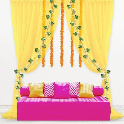 Fun and Flex Haldi Decoration Kit for Marriage - Pack Of 13 Pcs Backdrop Cloth for Decoration(Set of 13)