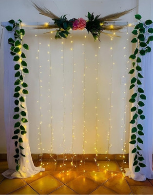 FLIPZONE Aesthetic room decor items, with string led lights, white curtains(Set of 7)