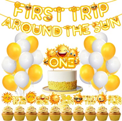 Prihit You're My Sunshine First Birthday PartyDecoration With First Trip Around the Sun(Set of 37)