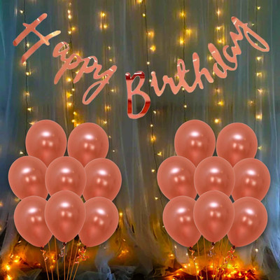 BBG BBG_Rose Gold Birthday Decoration Kit - 52Pcs Happy Bday Banner