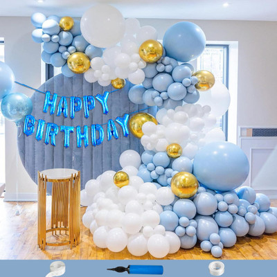 Choice Corner Blue Birthday Decoration Items Combo For Happy Party Decorations(Set of 129)