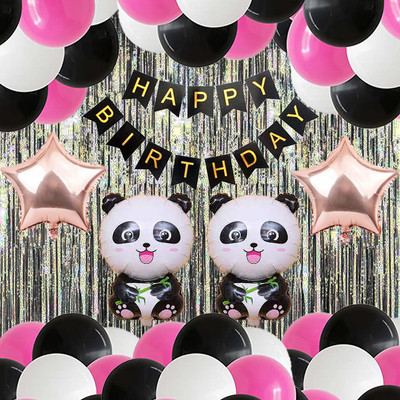 PARTY BREEZE panda theme birthday party combo set(Set of 37)
