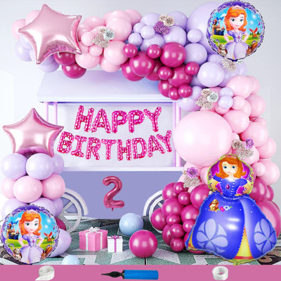 Choice Corner Sofia Princess Theme 2nd Happy Birthday Decorations Combo Set for Girls(Set of 85)