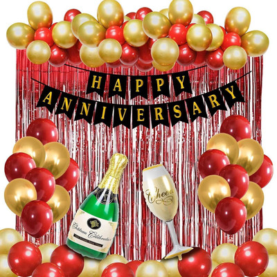 ARV Happy Anniversary Decoration Kit For Home -46 Items Set For wedding anniversary(Set of 46)