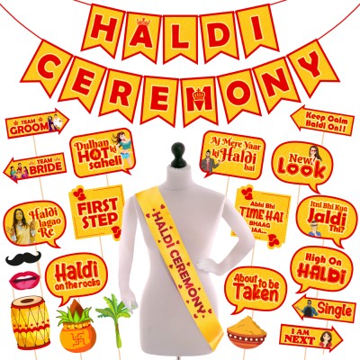ZYOZI Haldi Ceremony Decoration,Haldi Ceremony Decoration Kit, Bridal Shower Party(Set of 23)