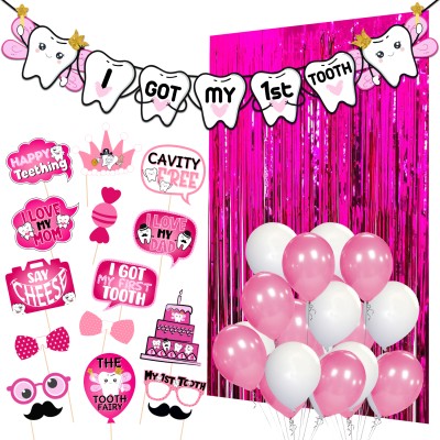 ZYOZI I Got My First Tooth Decoration,First Tooth Decoration Items for Baby,1st Tooth(Set of 43)