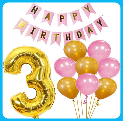 Acril Birthaday Celebration Decoration Combo(Set of 52)