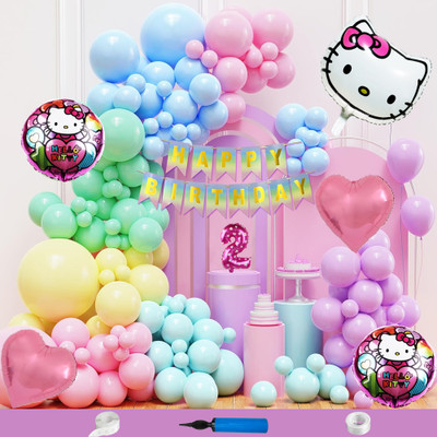 Crazykart Hello Kitty Theme 2nd Second Birthday Decoration Kit For Girl Party Balloon Item(Set of 110)