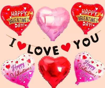 SHOPTIONS I love you combo with banner and heart foil-pack of 7(Set of 2)
