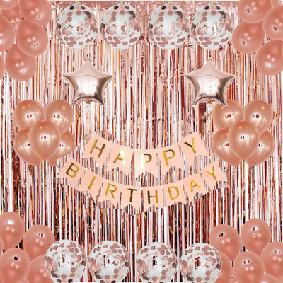 PARTY MIDLINKERZ Happy Birthday Balloons Party Decoration Kit items 38Pcs combo set decor for HBD(Set of 38)