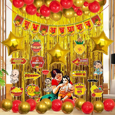 RP Bazaar Rice Ceremony Decorations | Shubh Annaprashan Decorations Combo(Set of 39)